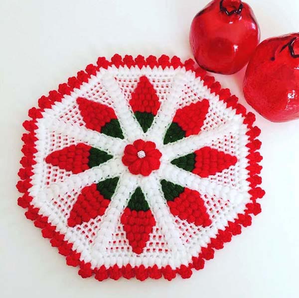 Köşeli Baklavalı Kırmızı Lif Modeli Resim