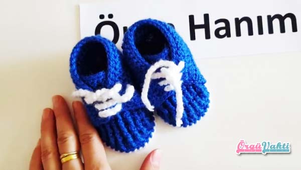 Bağcıklı Ayakkabı Modeli Bebek Patik Yapımı Türkçe Anlatımlı Videolu