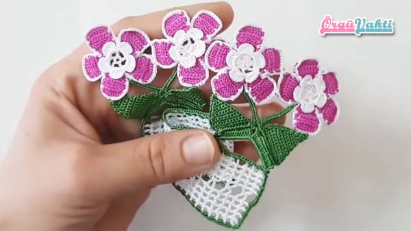 Çeyizlik Mor Çiçekler Havlu Kenarı Yapılışı Videolu