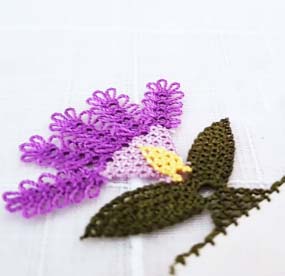Çok Güzel Lavanta Çiçeği İğne Oyası Modeli Yapılışı