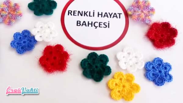 Örgüleriniz İçin Süsleme Çiçek Yapılışı Türkçe Videolu
