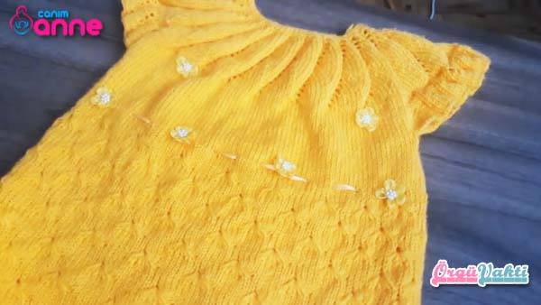 Robalı Çim Örnekli Kız Bebek Elbise Yapılışı Anlatımlı Türkçe Videolu