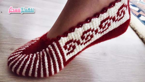 Yandan Kilim Desenli Tunus İşi Patik Yapılışı Türkçe Anlatımlı Videolu