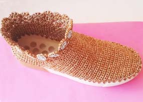 Gold Örgü Ayakkabı Patik Modeli Yapımı