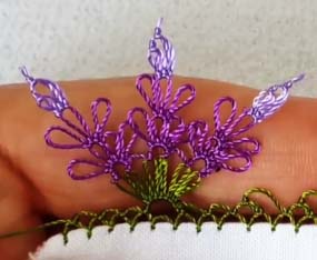 İğne Oyası Lavanta Çiçeği Modeli Yapımı