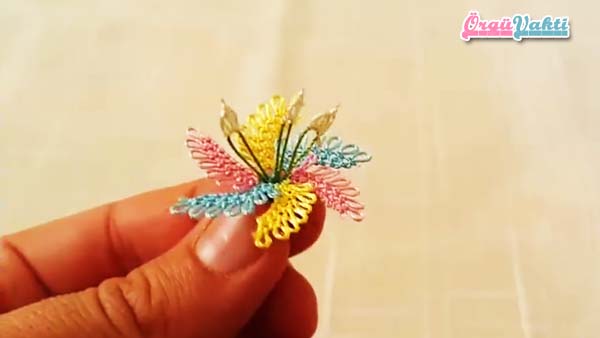 İğne Oyası Üç Boyutlu Çiçek Modeli Yapımı Türkçe Videolu