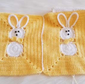 Tavşanlı Bebek Battaniyesi Motifi Yapımı
